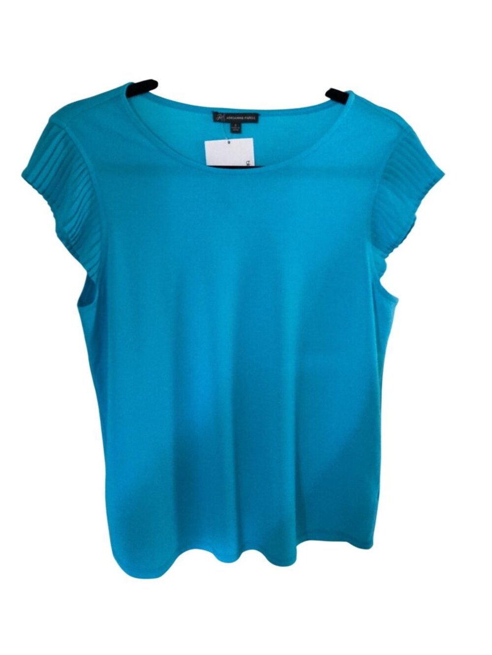 Adrianna Papell Women's Teal Blue Fluted Sleeve Blouse Small  NWT